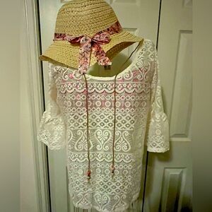 🌸SugarHigh Lace Top with Ruffle Sleeves Size M